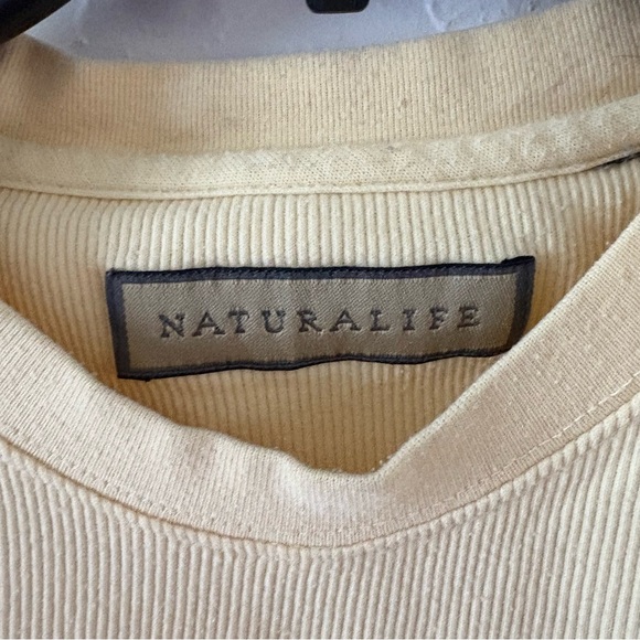 Lot Of 2 Vintage 90s Naturalife Ribbed Shirt Men Large Yellow Green Short Sleeve - Picture 3 of 12